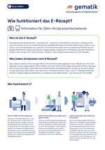 Wie funktioniert das E-Rezept? Information für (Zahn-)Arztpraxismitarbeitende