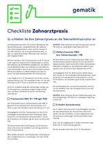 Checkliste Zahnarztpraxis