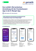 Kurz erklärt: Die kartenlose Anmeldung mit der Krankenkassen-App in der E-Rezept-App