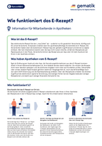 Wie funktioniert das E-Rezept? Information für Mitarbeitende in Apotheken