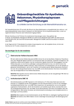 Checkliste TI-Anbindung Apotheke, Physio, Pflege, Hebamme